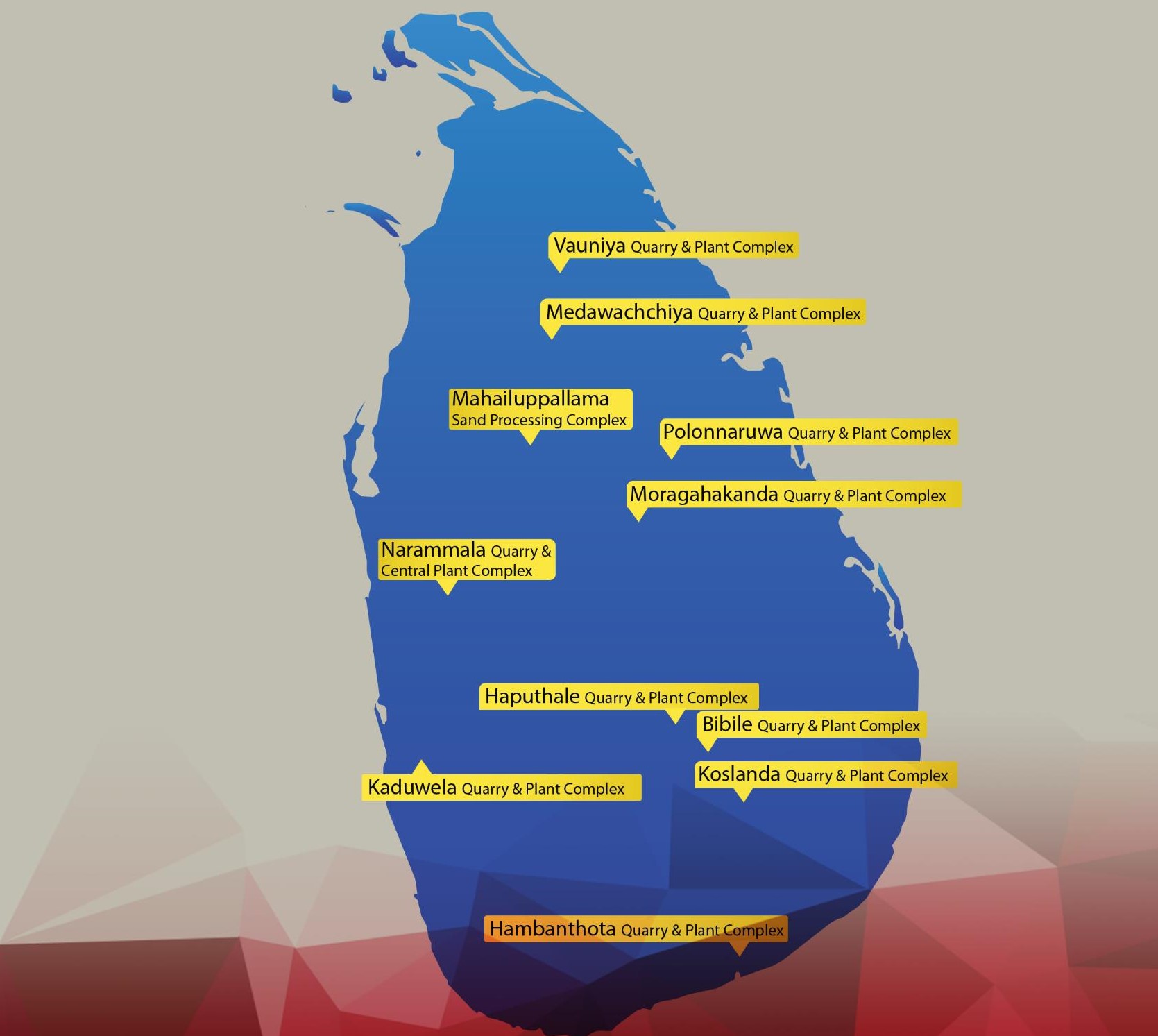 Quarry Locations in Sri Lanka